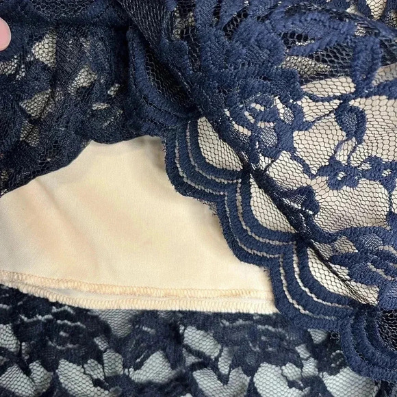 Atmosphere Navy Lace Pencil Skirt - Picture 5 of 9